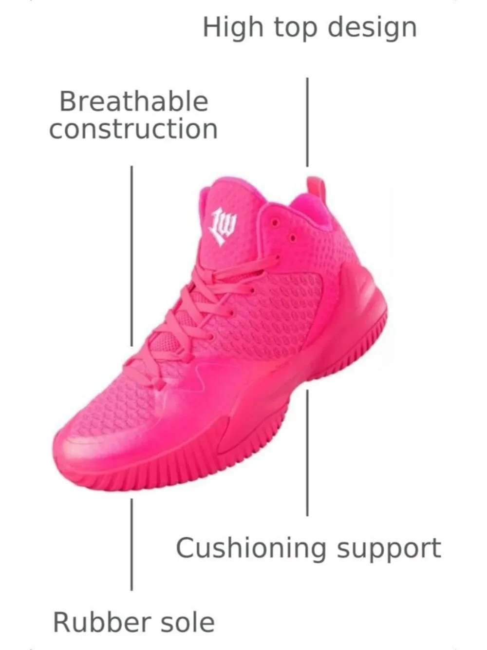 Men's Pink Lou Williams Streetball Outdoor Breathable Basketball Shoes